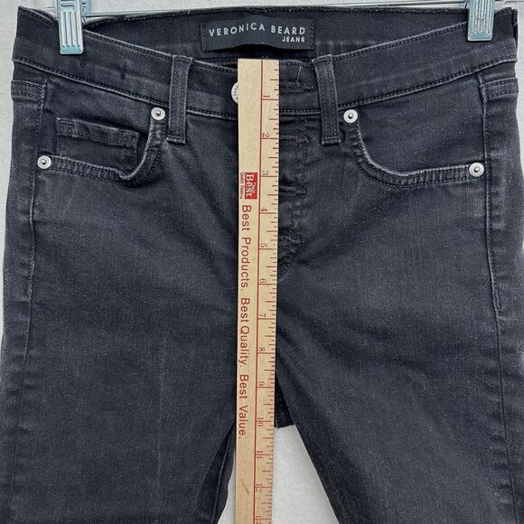 Veronica Beard Jeans 26/2 Debbie Skinny High Rise Black Button Fly Womens - Picture 6 of 11
